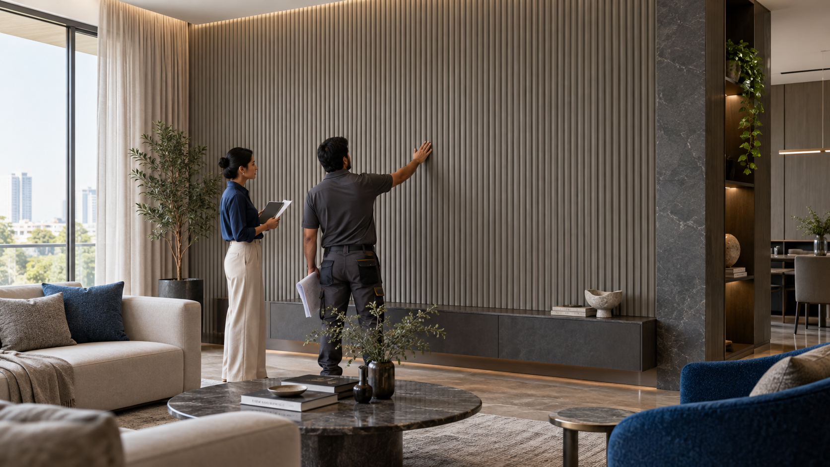 Fluted feature wall planning