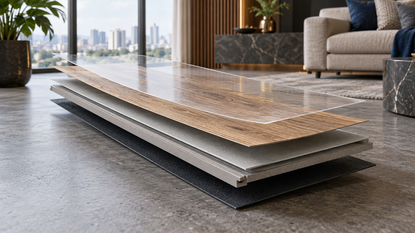 SPC flooring layers